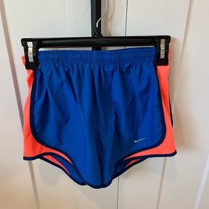 Nike size XS blue/orange running shorts